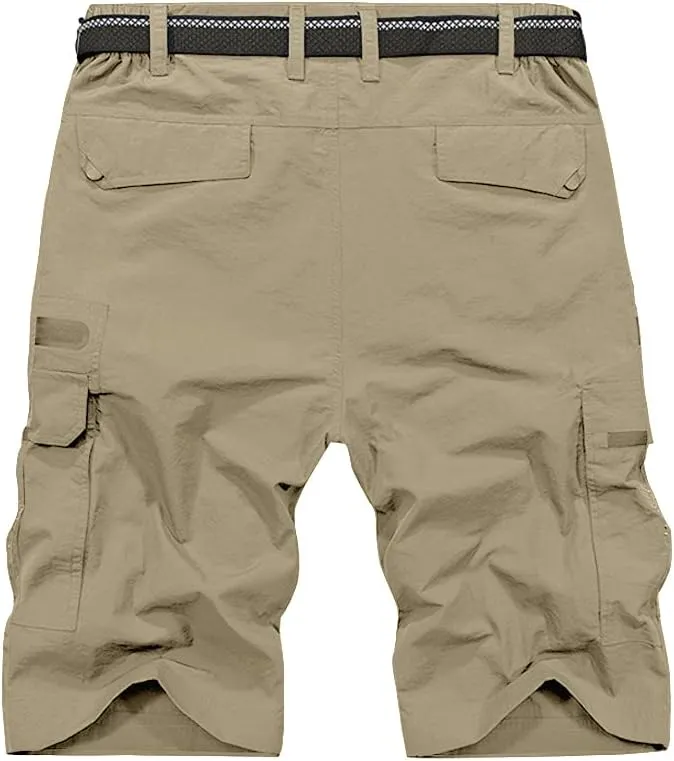 Jessie Kidden Mens Outdoor Casual Expandable Waist Lightweight Water Resistant Quick Dry Fishing Hiking Shorts