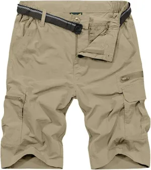 Jessie Kidden Mens Outdoor Casual Expandable Waist Lightweight Water Resistant Quick Dry Fishing Hiking Shorts