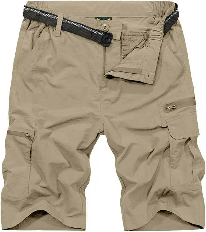 Jessie Kidden Mens Outdoor Casual Expandable Waist Lightweight Water Resistant Quick Dry Fishing Hiking Shorts