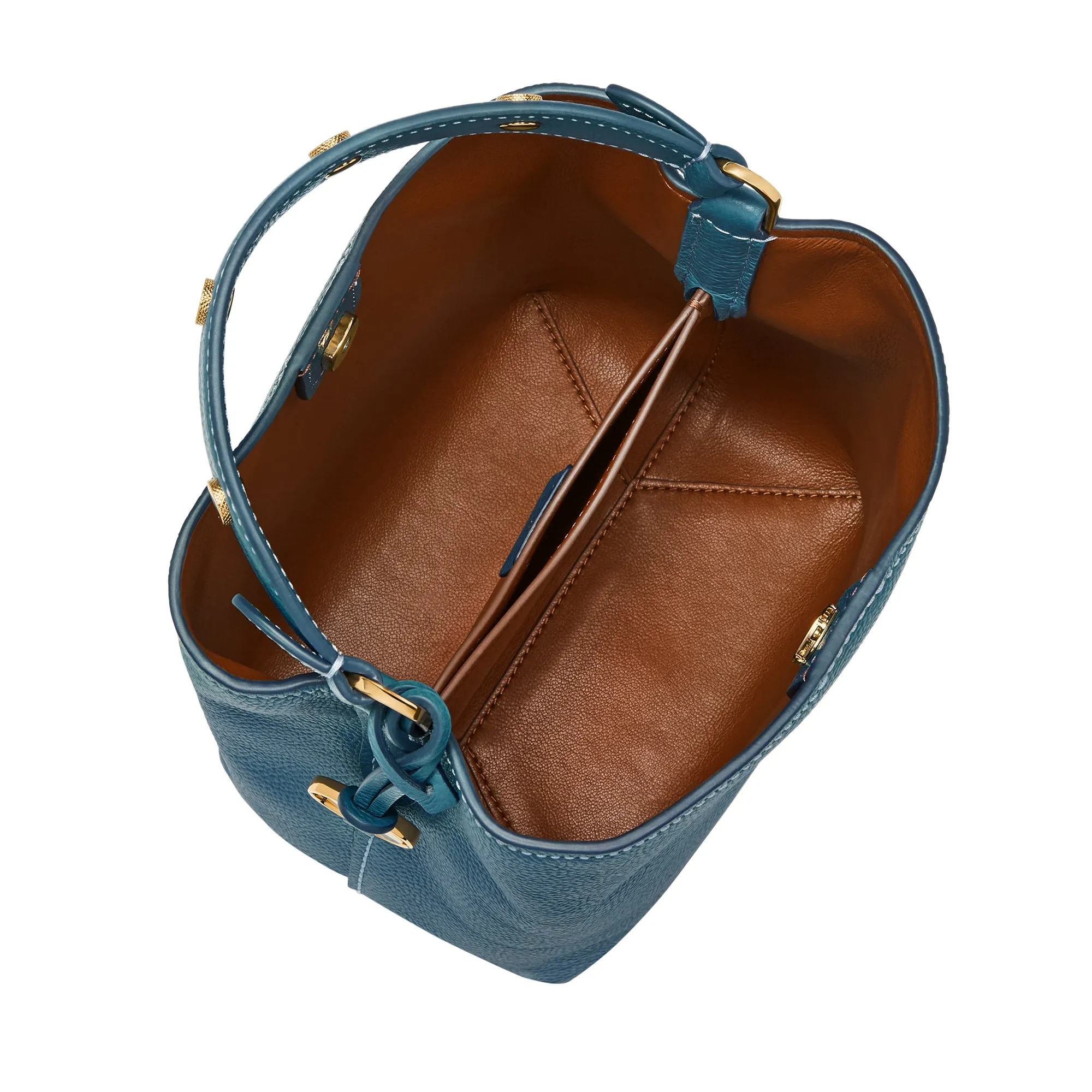 Jessie Leather Small Bucket Crossbody Bag