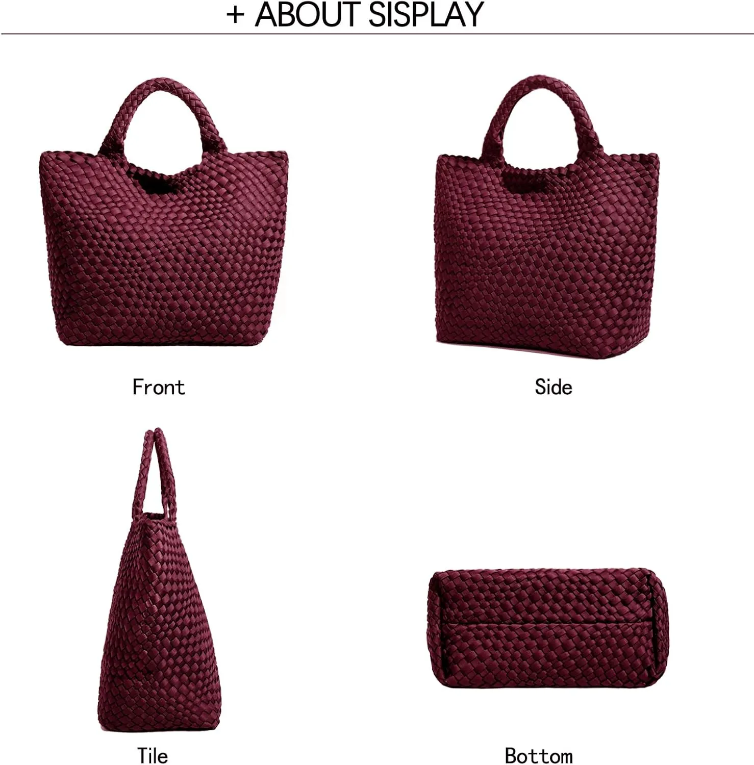 JINMANXUE Woven Hobo Bag For Women Neoprene Tote Bag Large Capacity Handbag Patchwork Handmade Casual Shoulder Bags