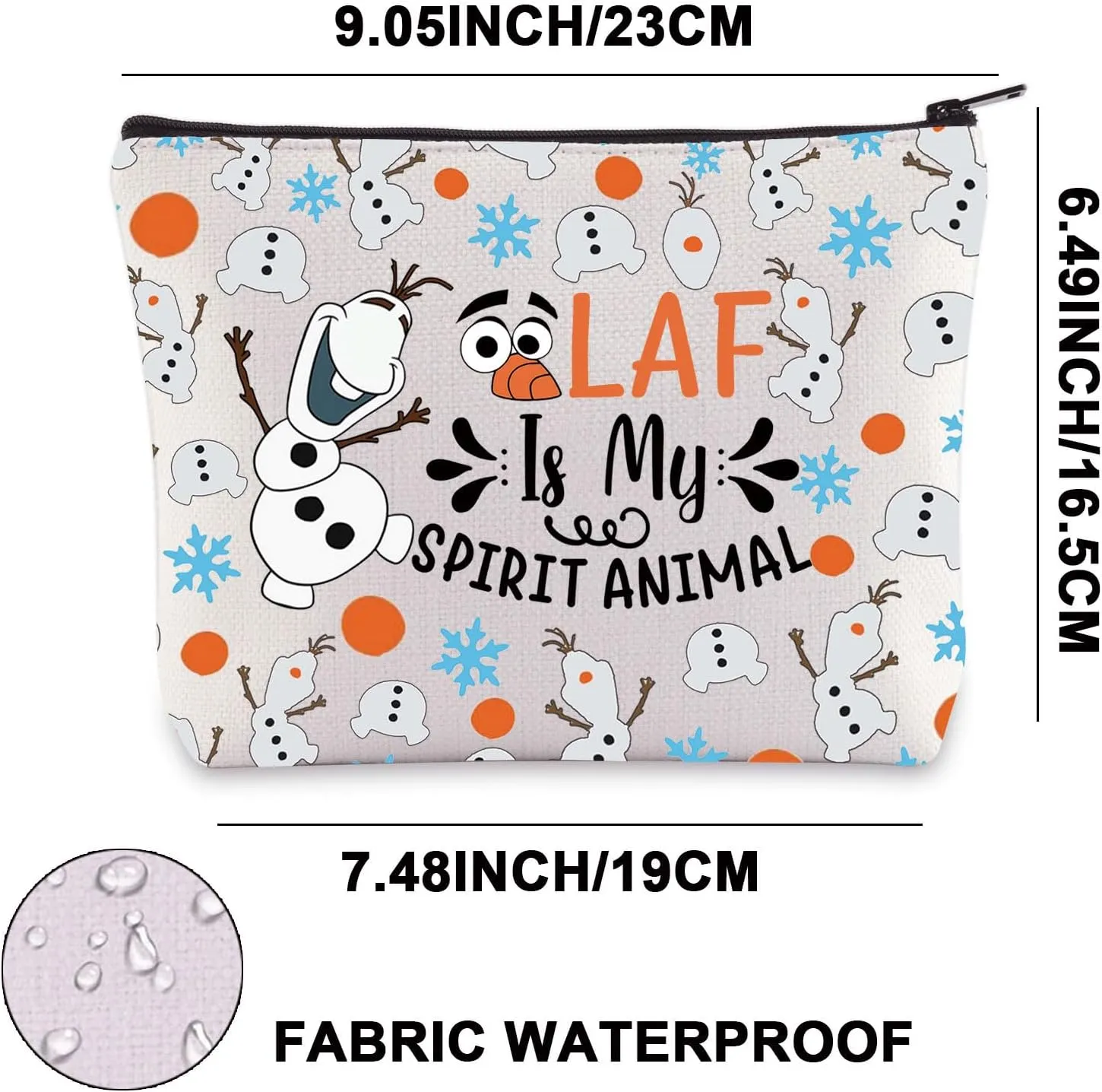 JNIAP Snowman Cosmetic Makeup Bag Snowman Lover Gifts Princess Gifts Snowman Zipper Pouch (OLAspirit)