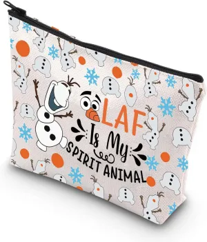 JNIAP Snowman Cosmetic Makeup Bag Snowman Lover Gifts Princess Gifts Snowman Zipper Pouch (OLAspirit)