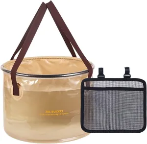 JOKIVTOU Translucent Folding Bucket,Outdoor Wash Basin/30L Folding Bucket/Water Container/Fishing Bucket,Collapsible Camp Kitchen Bucket,Collapsible Portable Camping Bucket