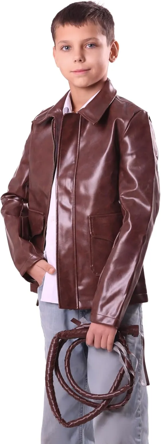 Jungle Explorer Faux Leather Jacket - for Boys Kids Girls Halloween Costume Cosplay