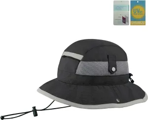 Juniper Taslon UV Bucket Hat with Snaps Brim and Mesh Side Panel