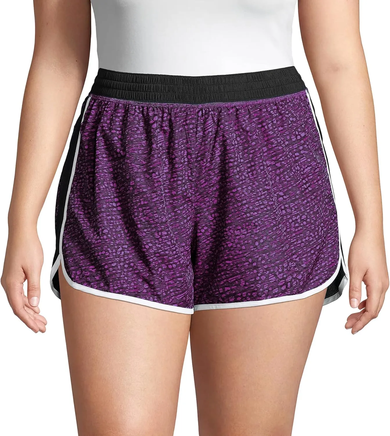 Just My Size Women's Active Plus-Size Woven Running Shorts, Moisture-Wicking Shorts, 4"