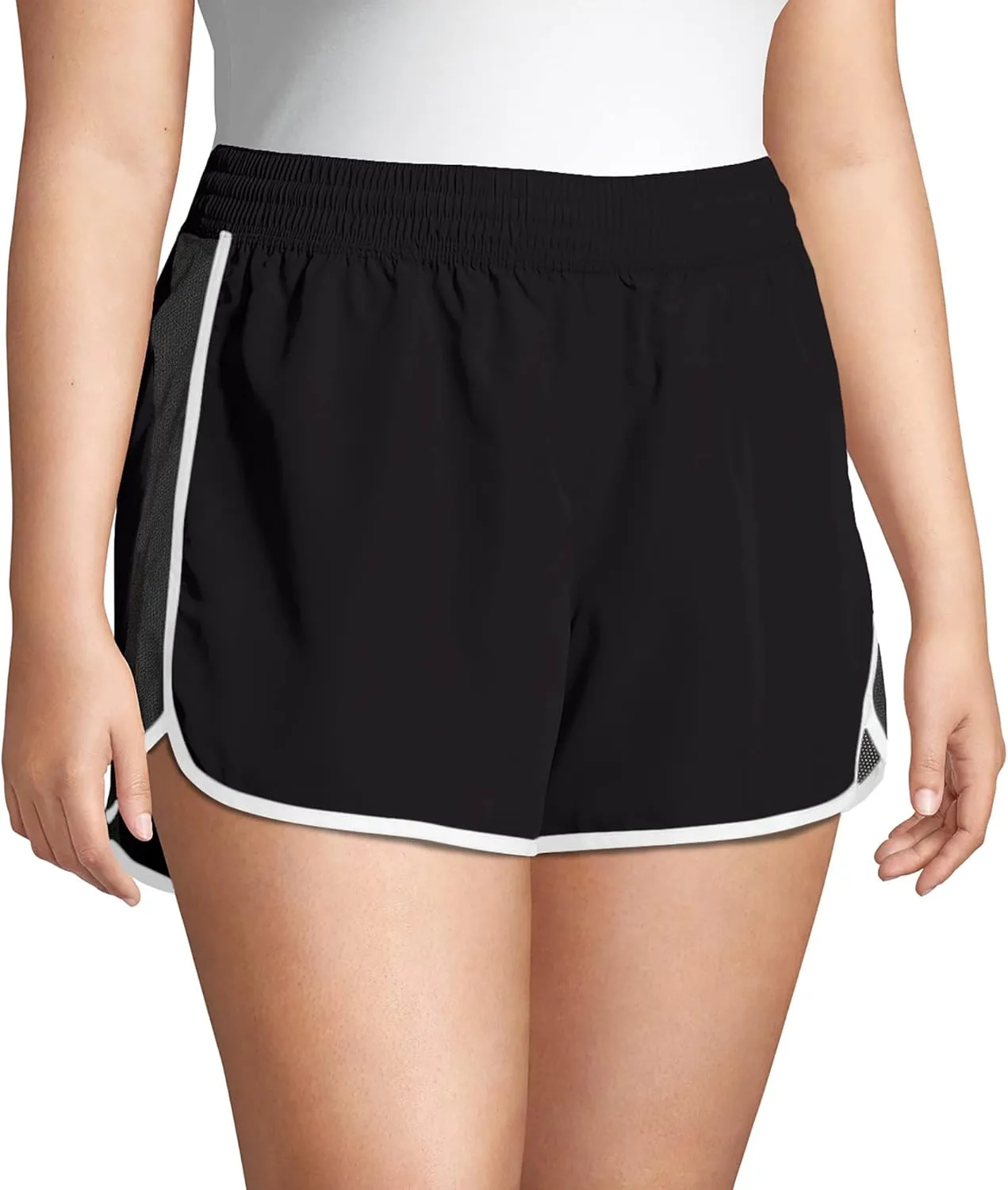 Just My Size Women's Active Plus-Size Woven Running Shorts, Moisture-Wicking Shorts, 4"