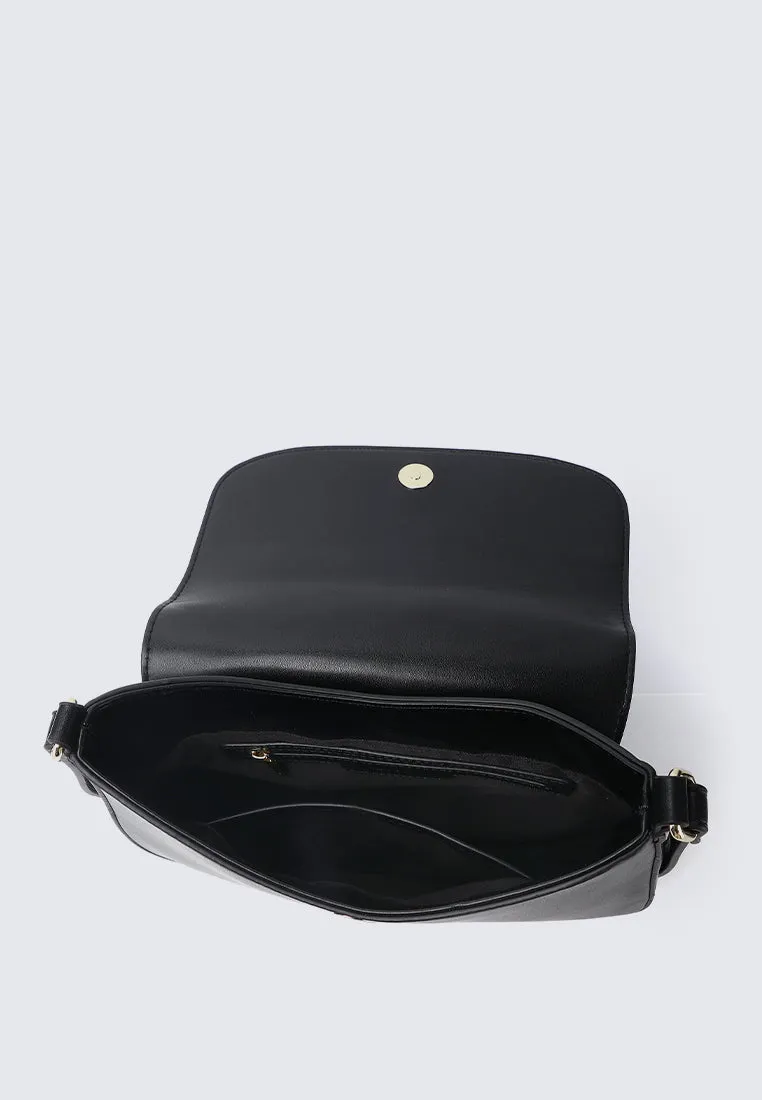 Kale Hobo Shoulder Bag (Black)