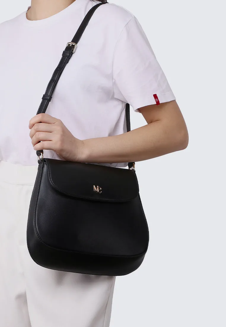 Kale Hobo Shoulder Bag (Black)