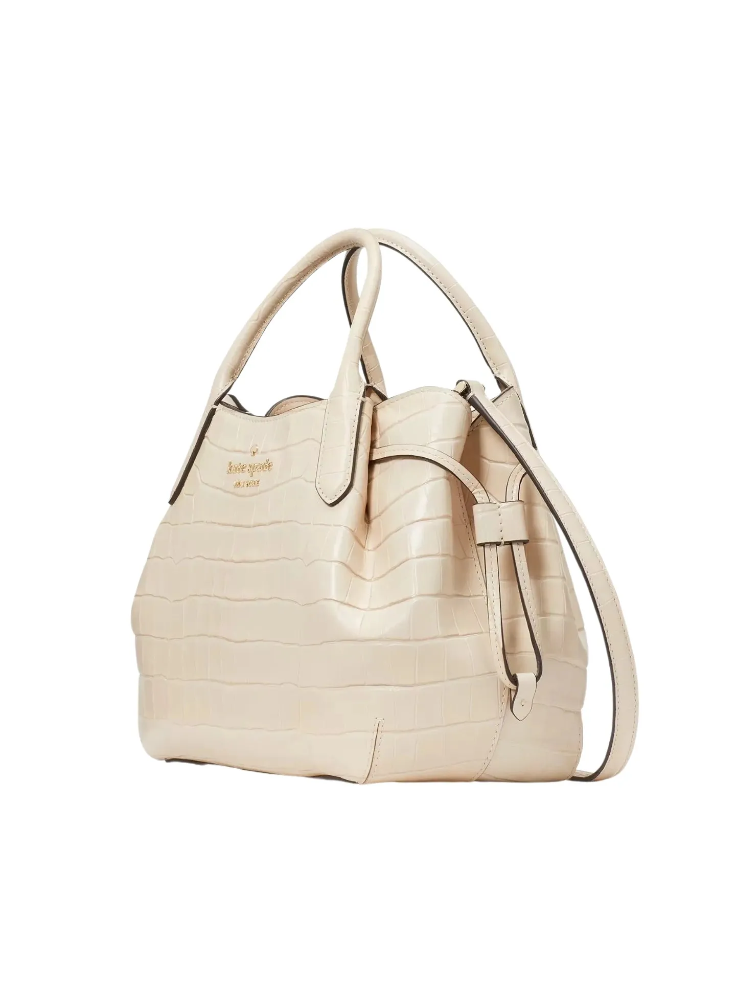 Kate Spade Dumpling Croco Embossed Small Satchel Bag Bare