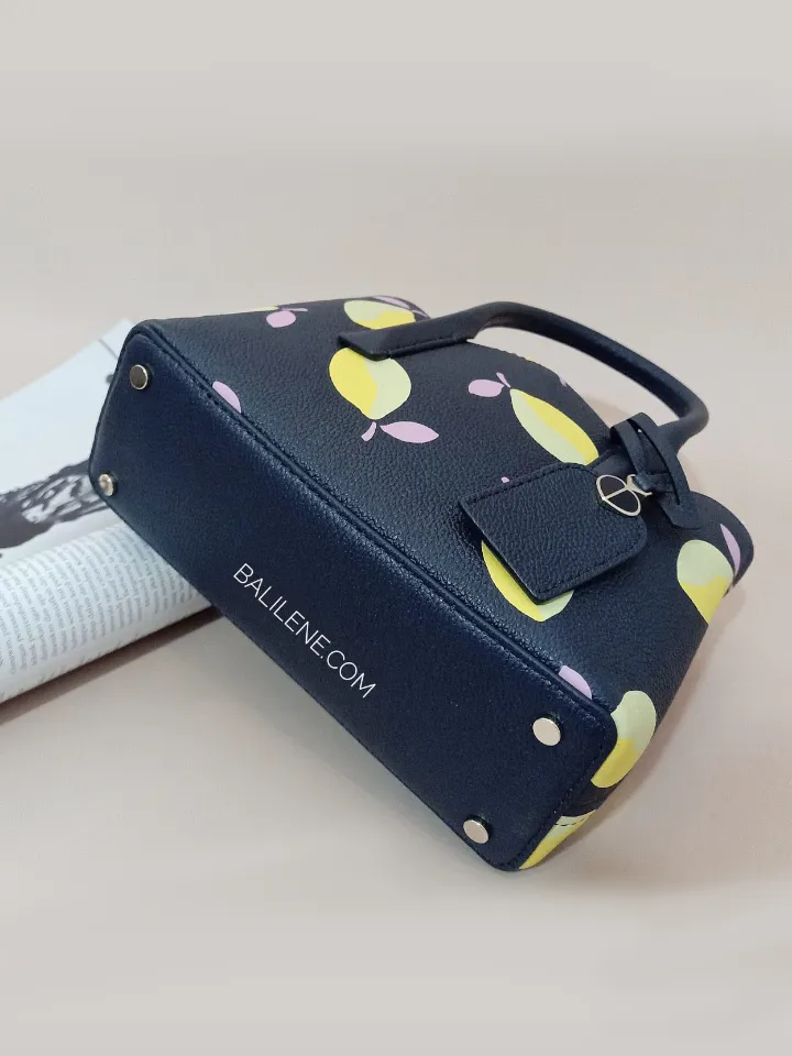 Kate Spade PXRUB328 Margaux Lemons Mini Satchel Blue Multi