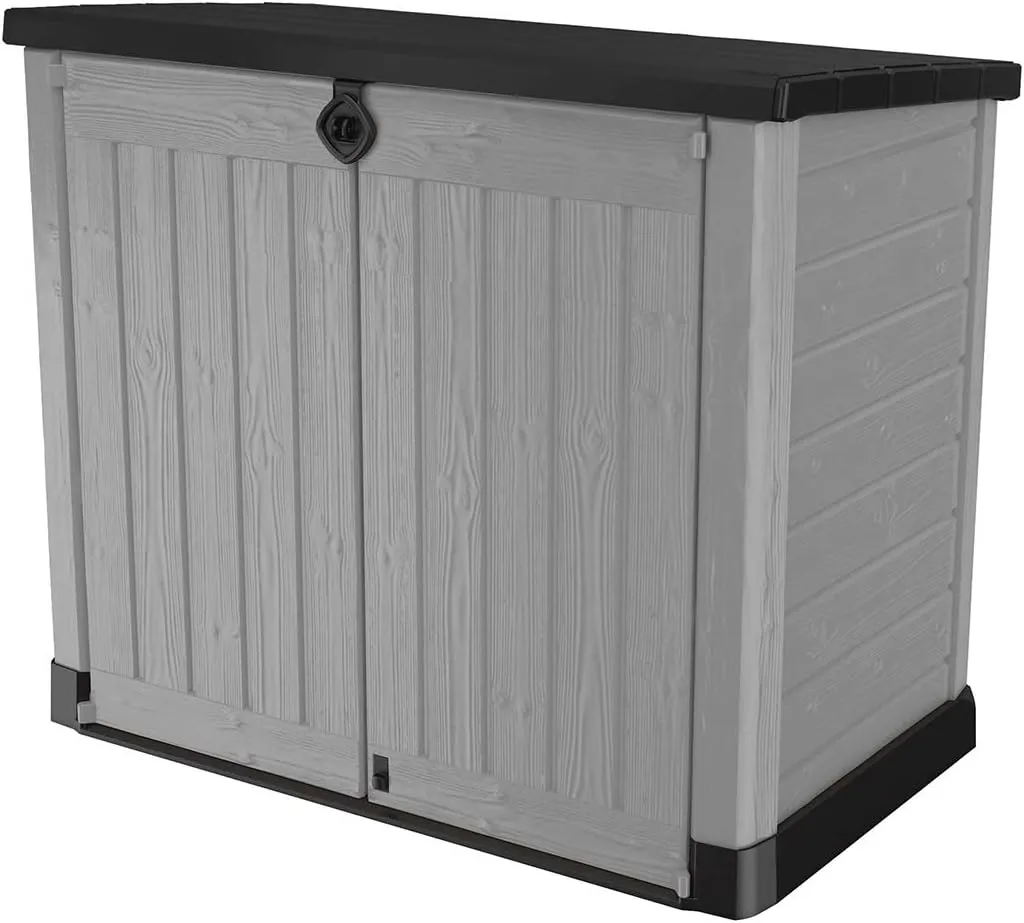 Keter Store-It-Out Ace 4.75 x 2.7 Foot Resin Outdoor Storage Shed with Easy Lift Hinges, Perfect for Trash Cans, Yard Tools, and Pool Toys - Bin Opening Kit Included
