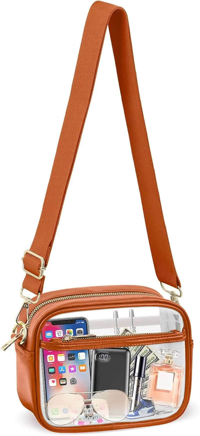 KETIEE Clear Crossbody Bag, Stadium Approved Clear Purse Bag for Concerts Sports Events Festivals