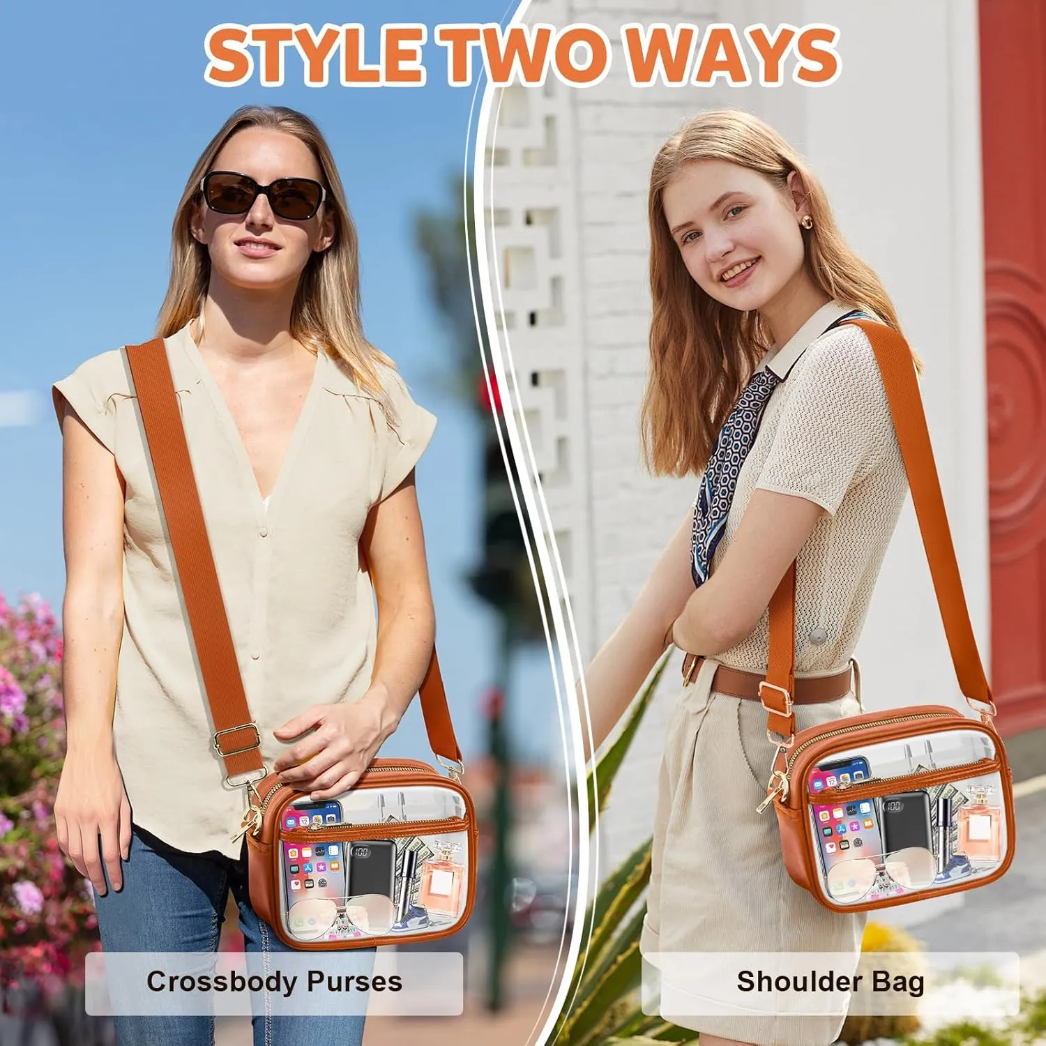 KETIEE Clear Crossbody Bag, Stadium Approved Clear Purse Bag for Concerts Sports Events Festivals