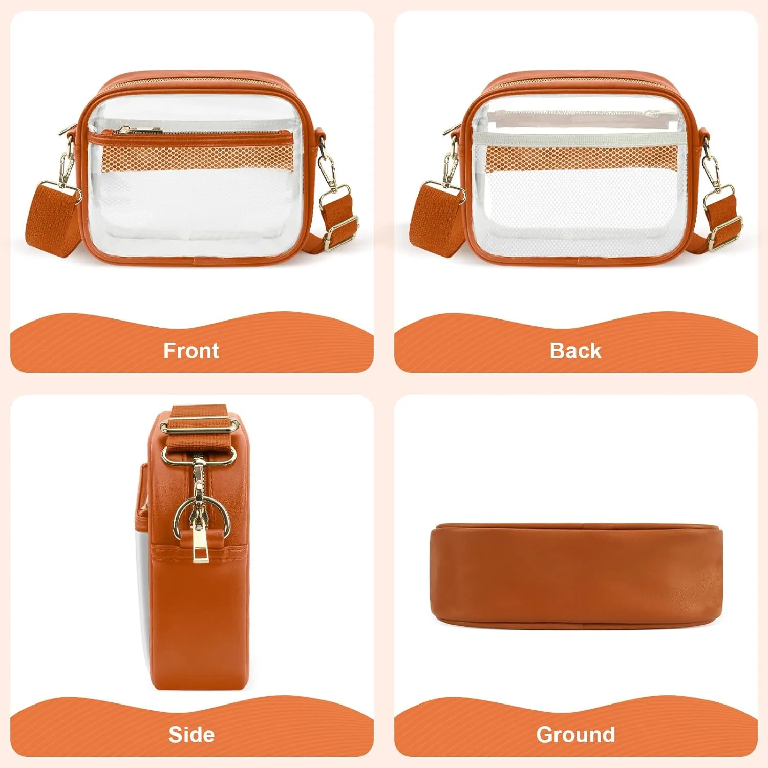 KETIEE Clear Crossbody Bag, Stadium Approved Clear Purse Bag for Concerts Sports Events Festivals