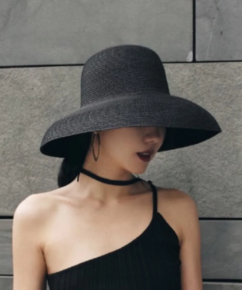 Khaki Hat Bucket Straw Large Woven Eaves Fashion Versatile