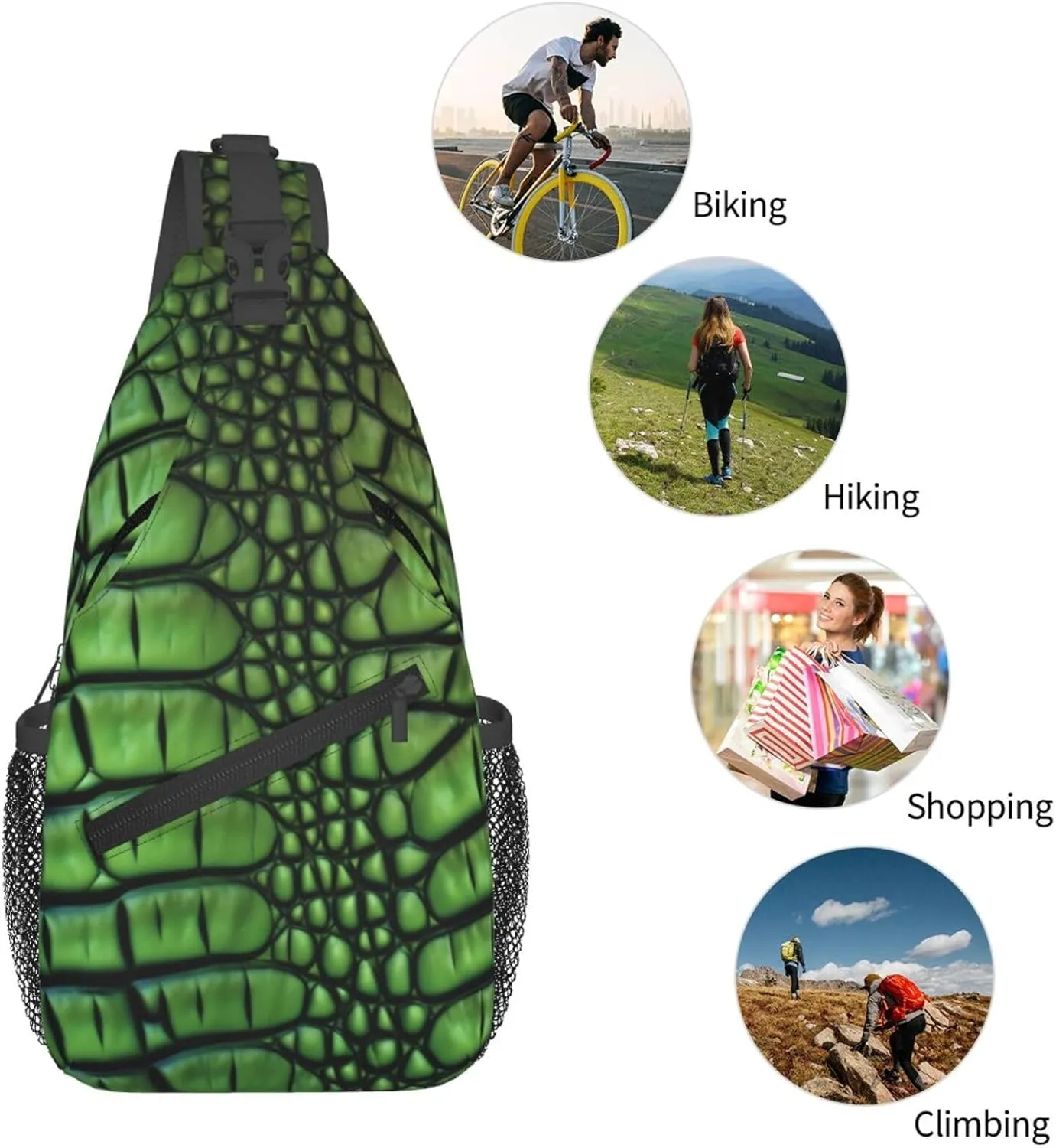 KHiry Sling Bag for Women Men Crossbody Bag Small Sling Backpack Blue Owl Chest Bag Hiking Daypack
