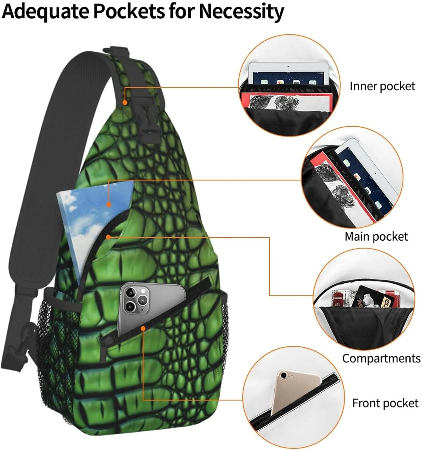 KHiry Sling Bag for Women Men Crossbody Bag Small Sling Backpack Blue Owl Chest Bag Hiking Daypack