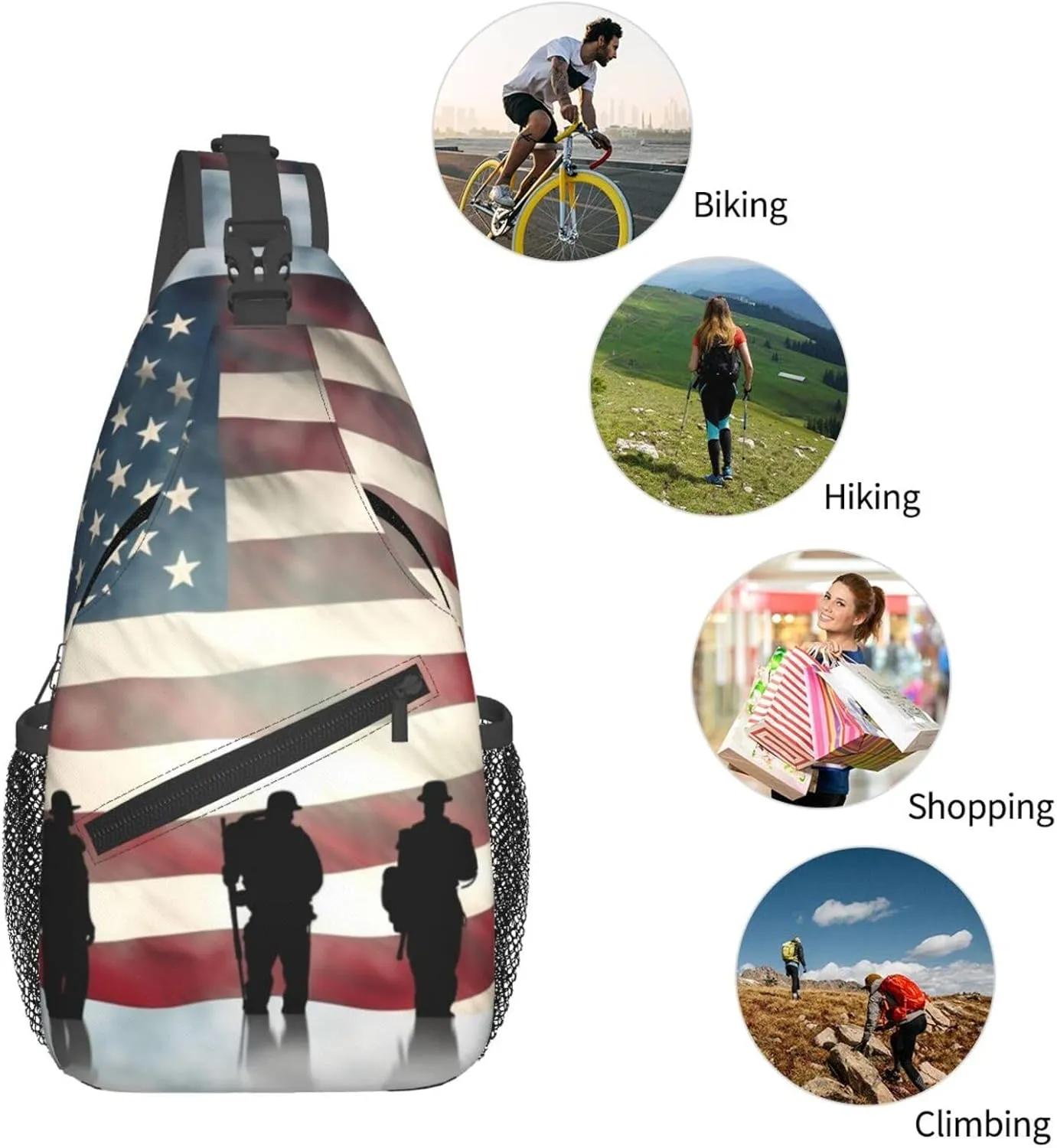 KHiry Sling Bag for Women Men Crossbody Bag Small Sling Backpack Softball Chest Bag Hiking Daypack