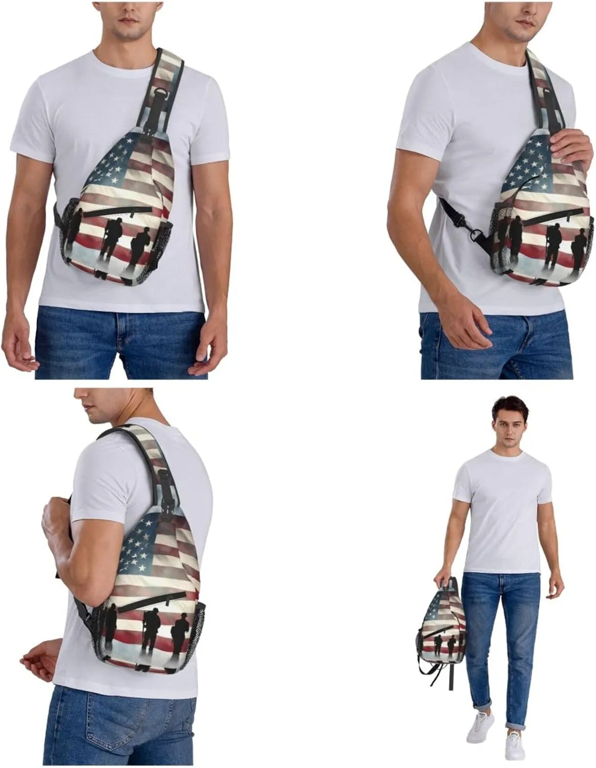 KHiry Sling Bag for Women Men Crossbody Bag Small Sling Backpack Softball Chest Bag Hiking Daypack