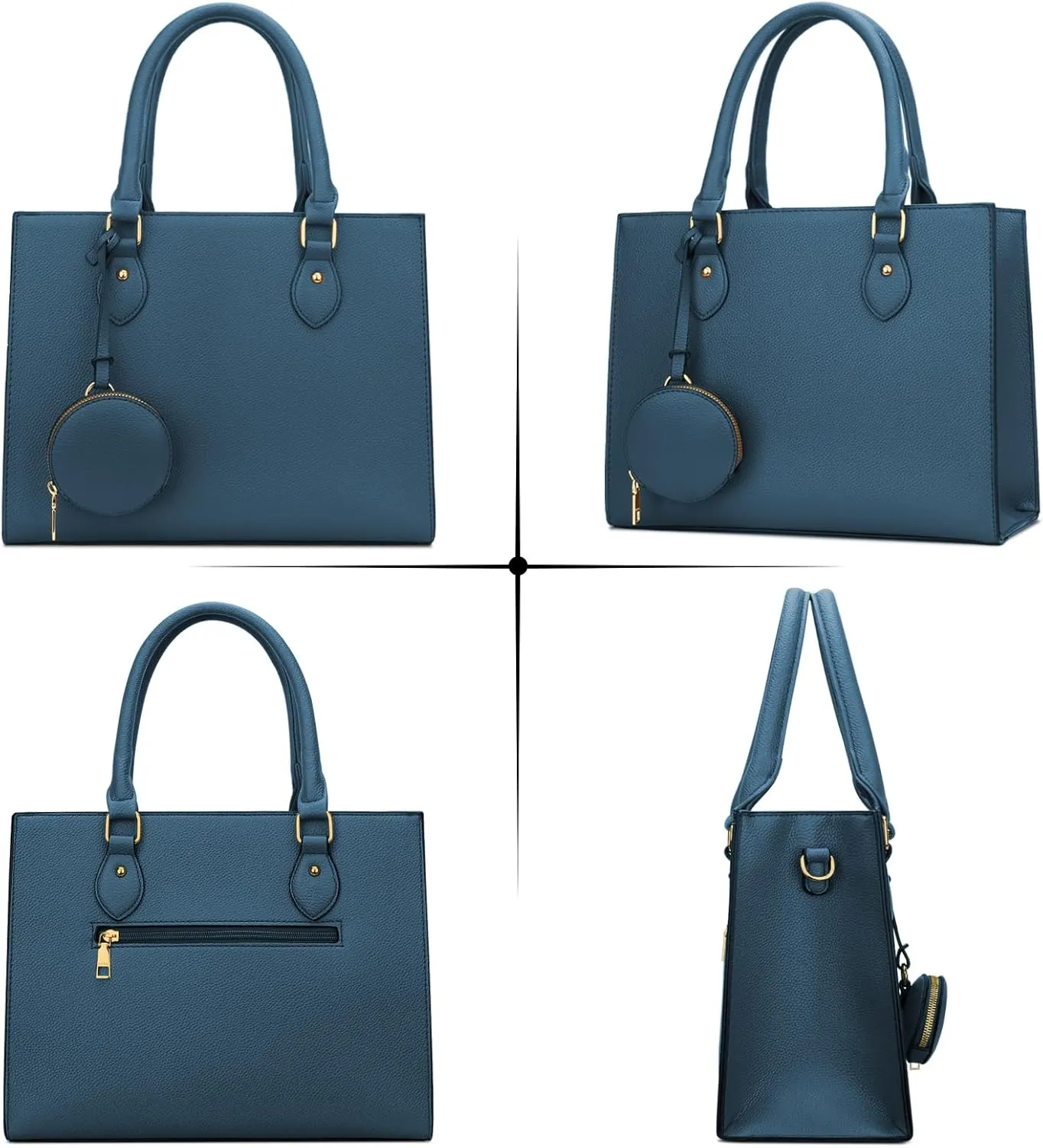 KKXIU Purses and Handbags for Women Vegan Leather Tote Shoulder Bag Ladies Top Handle Satchel with Coin Purse