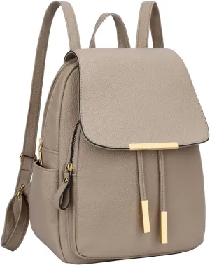 KKXIU Trendy Leather Backpack Purse for Women and Ladies Shoulder Travel Daypacks Bags (A-Khaki)