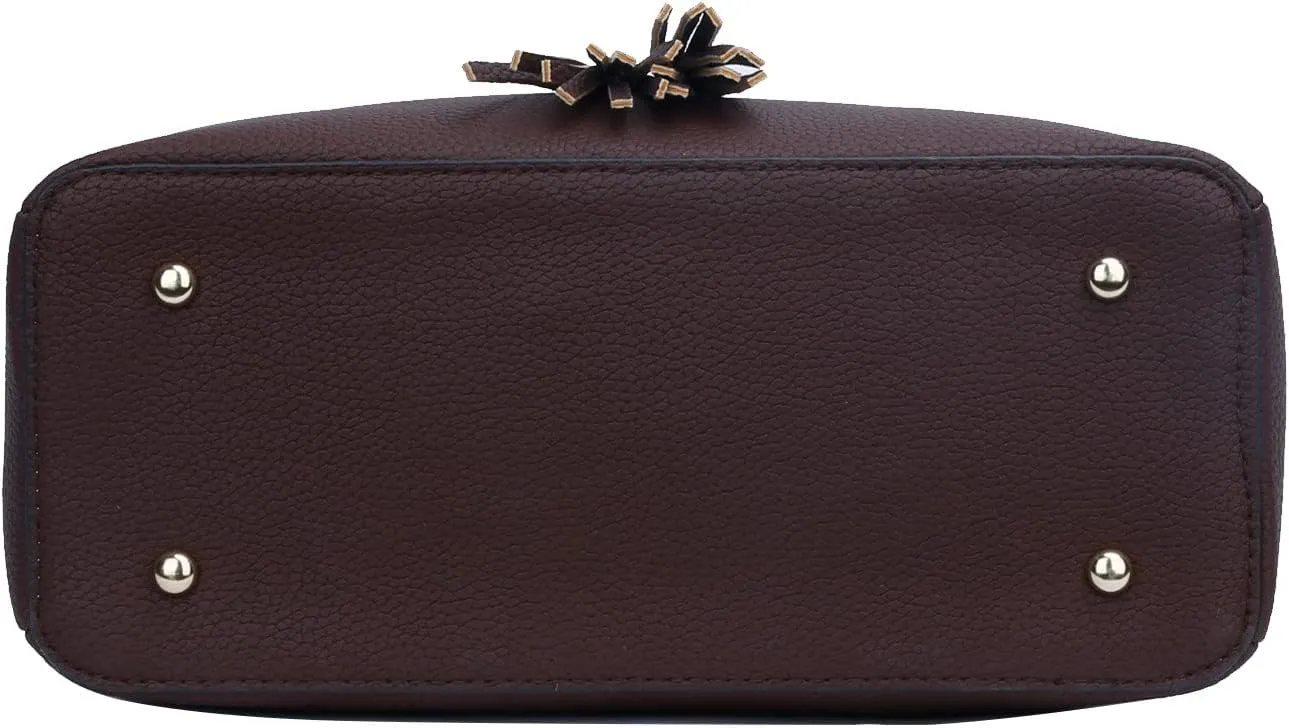 KKXIU Women Satchel Bags Handle Shoulder Handbags and Purses Pockets Zipper Leather Crossbody Bags