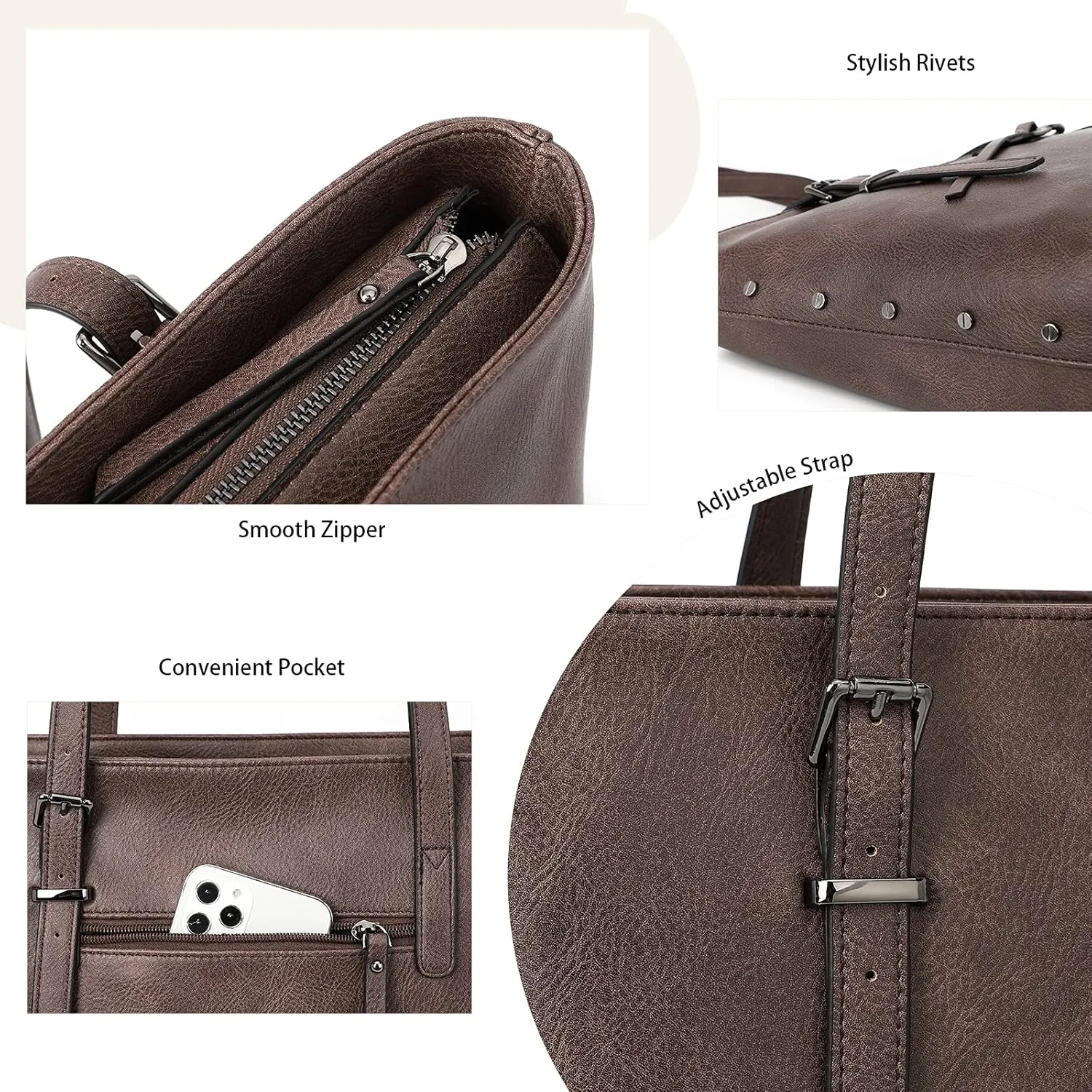 KL928 Handbag for Women Tote Bag PU Leather Large Shoulder Bag Top Handle Satchel Purses 2Pcs Set