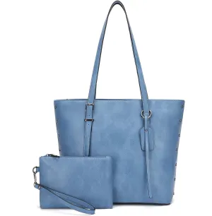 KL928 Handbag for Women Tote Bag PU Leather Large Shoulder Bag Top Handle Satchel Purses 2Pcs Set