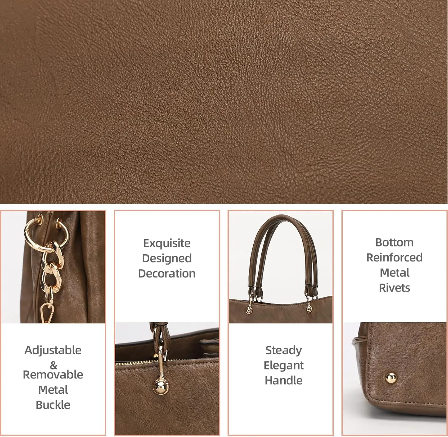 KL928 Women Designer Handbag and Purse, PU Leather Top Handle Satchel Shoulder Bag Tote Bag for Ladies