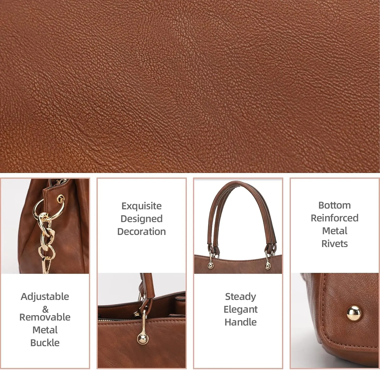 KL928 Women Designer Handbag and Purse, PU Leather Top Handle Satchel Shoulder Bag Tote Bag for Ladies