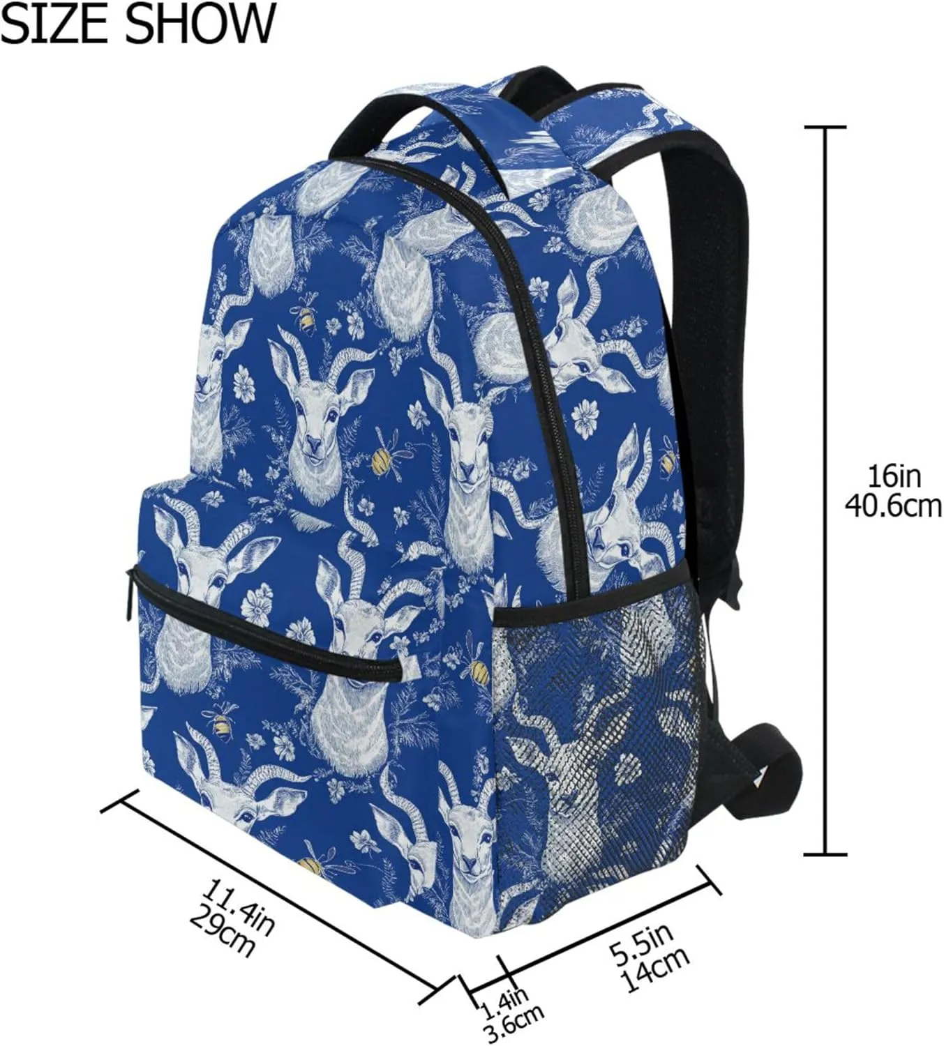 KLL Sport Backpack for Men and Women Waterproof Diaper Bag Backpack with Chest Strap for Business Work College Travel Trip Beauty Antelope Royal Blue
