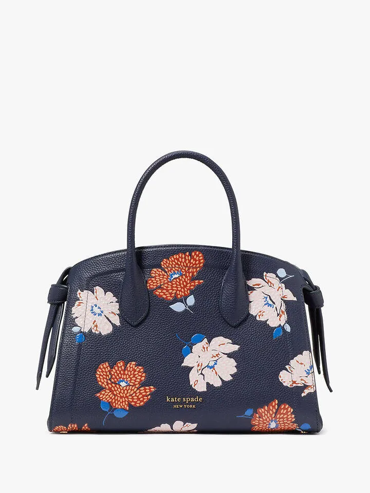 Knott Dotty Floral Embossed Medium Zip-top Satchel