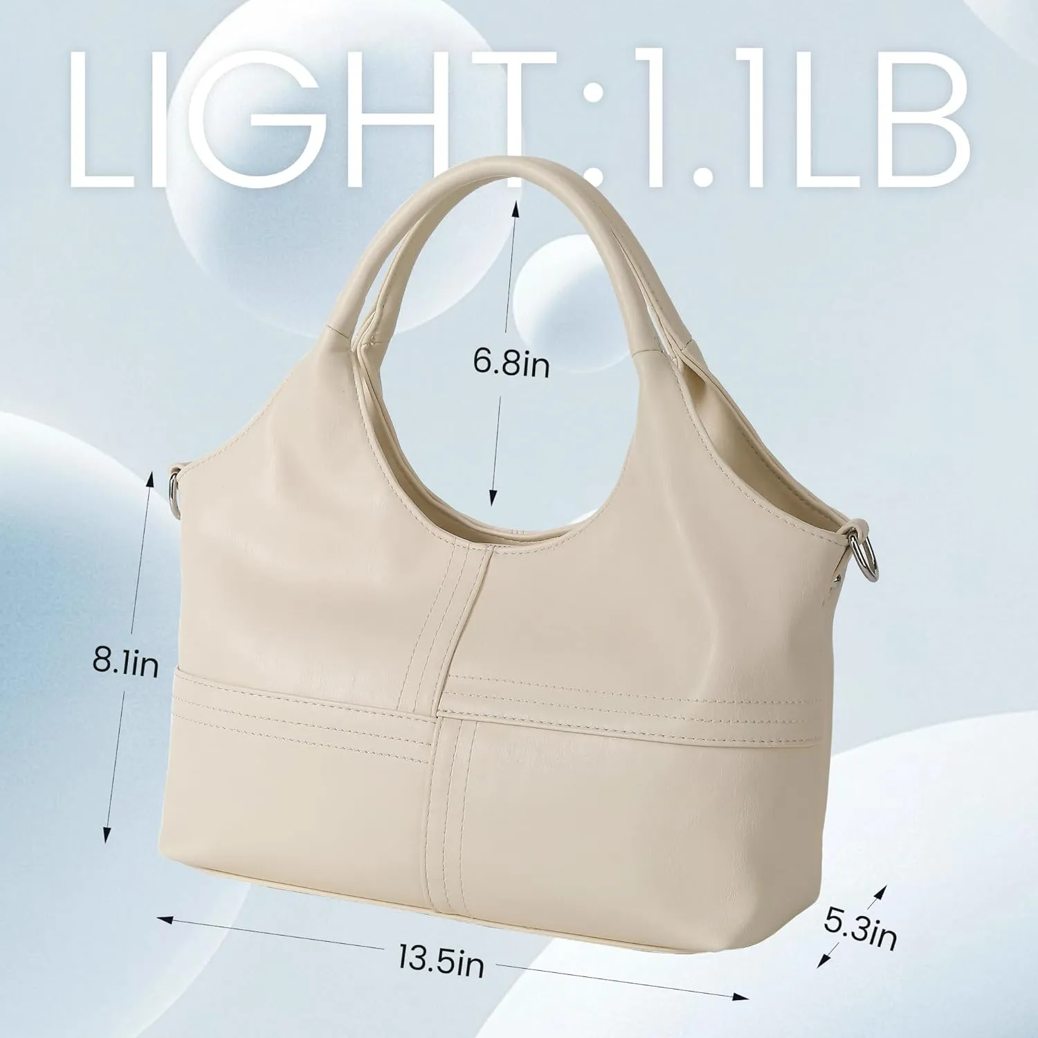 KOGTLA Vegan Leather Purses for Women with Detachable Satchel Strap, Ladies Handbags, Tote Hobo Bags with Top Handle