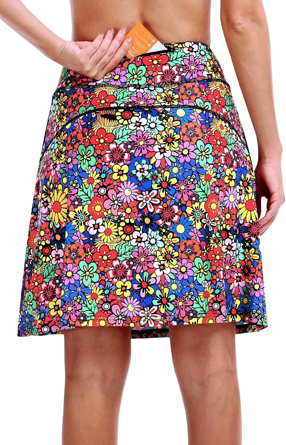 KORALHY 20" Knee Length Skorts Skirts for Women, High Waisted Tennis Athletic Skirt with Zipper Pocket