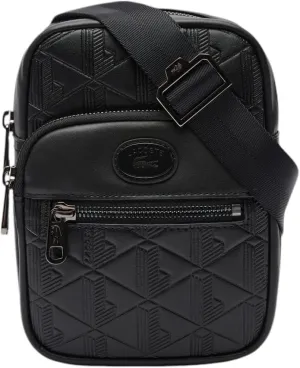 Lacoste Embossed Monogram Small Crossover Bag, Black, One Size