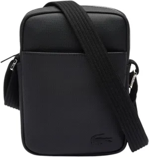 Lacoste Men's Classic Pique Effect Satchel Bag, Black, One Size