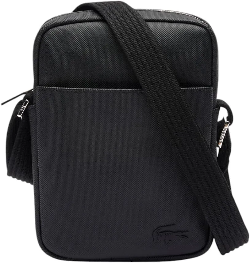 Lacoste Men's Classic Pique Effect Satchel Bag, Black, One Size