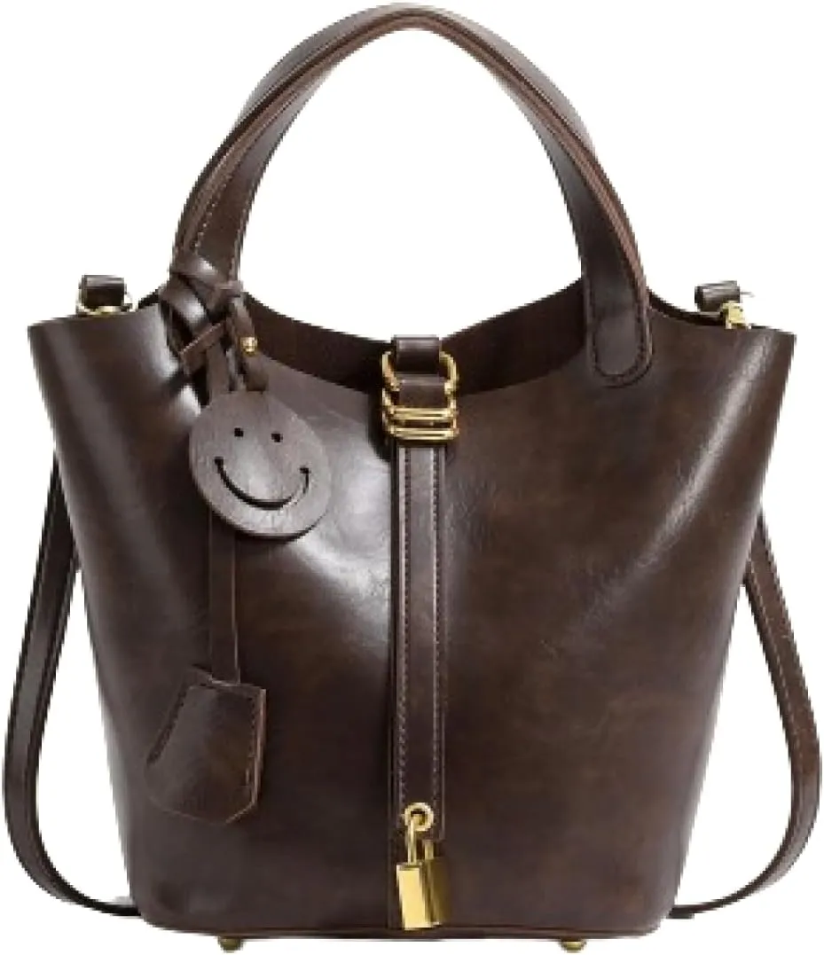 Ladies Handbag, Fashion Shoulder Bag, Retro Large Capacity Sub Mother Bucket Bag For Work, Leisure And Travel. black