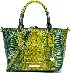 Ladies Tote Leather Bags for Women Crocodile Embossed Zipper Satchel Purse Elegant Compartments Crossbody Work