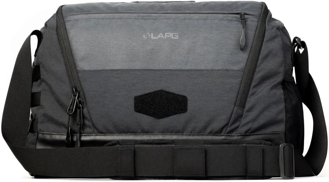LAPG Terrain Stealth Messenger Bag, Covert EDC Messenger Bag, Tactical Crossbody Messenger Bag - Heather Black