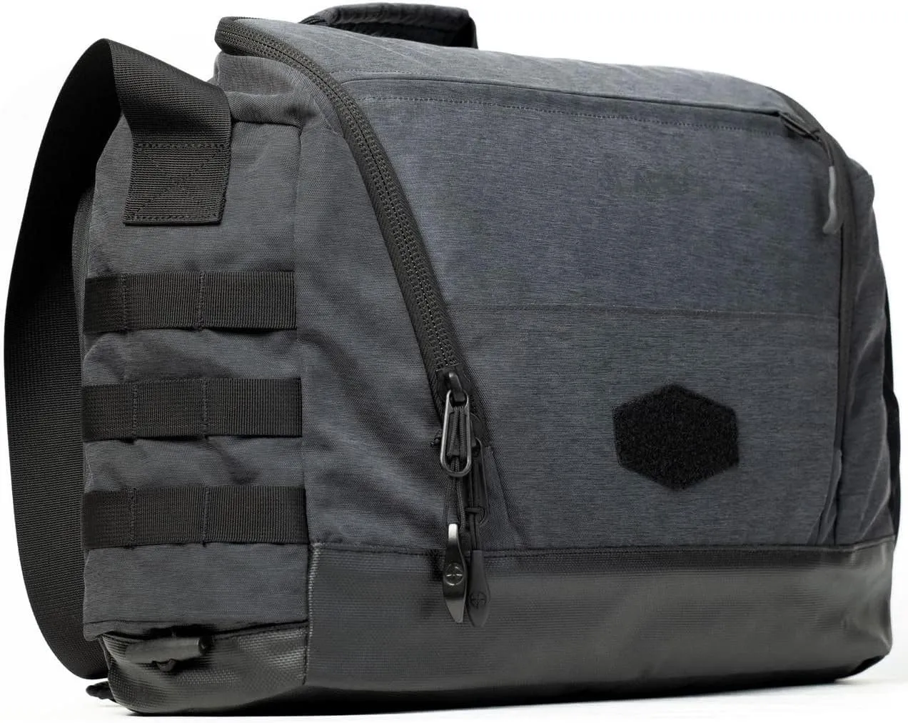 LAPG Terrain Stealth Messenger Bag, Covert EDC Messenger Bag, Tactical Crossbody Messenger Bag - Heather Black