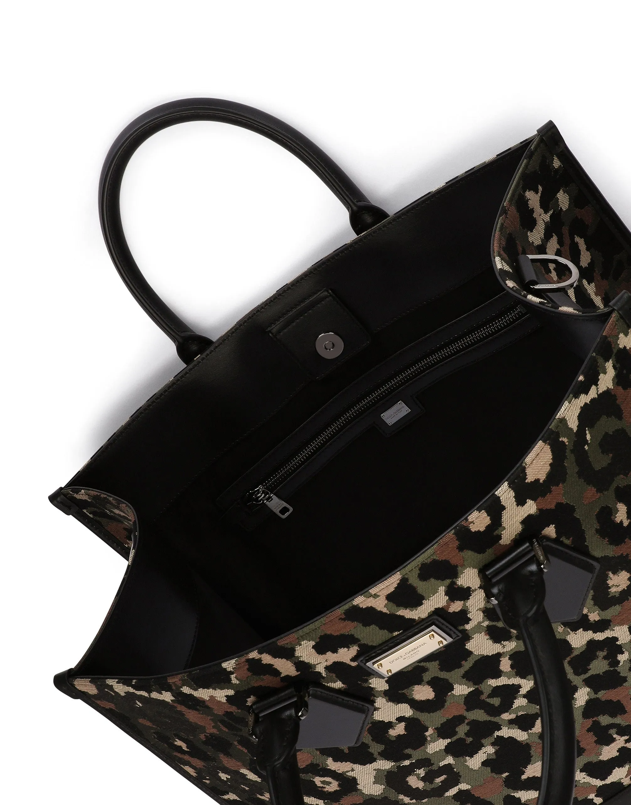 Large camouflage jacquard shopper