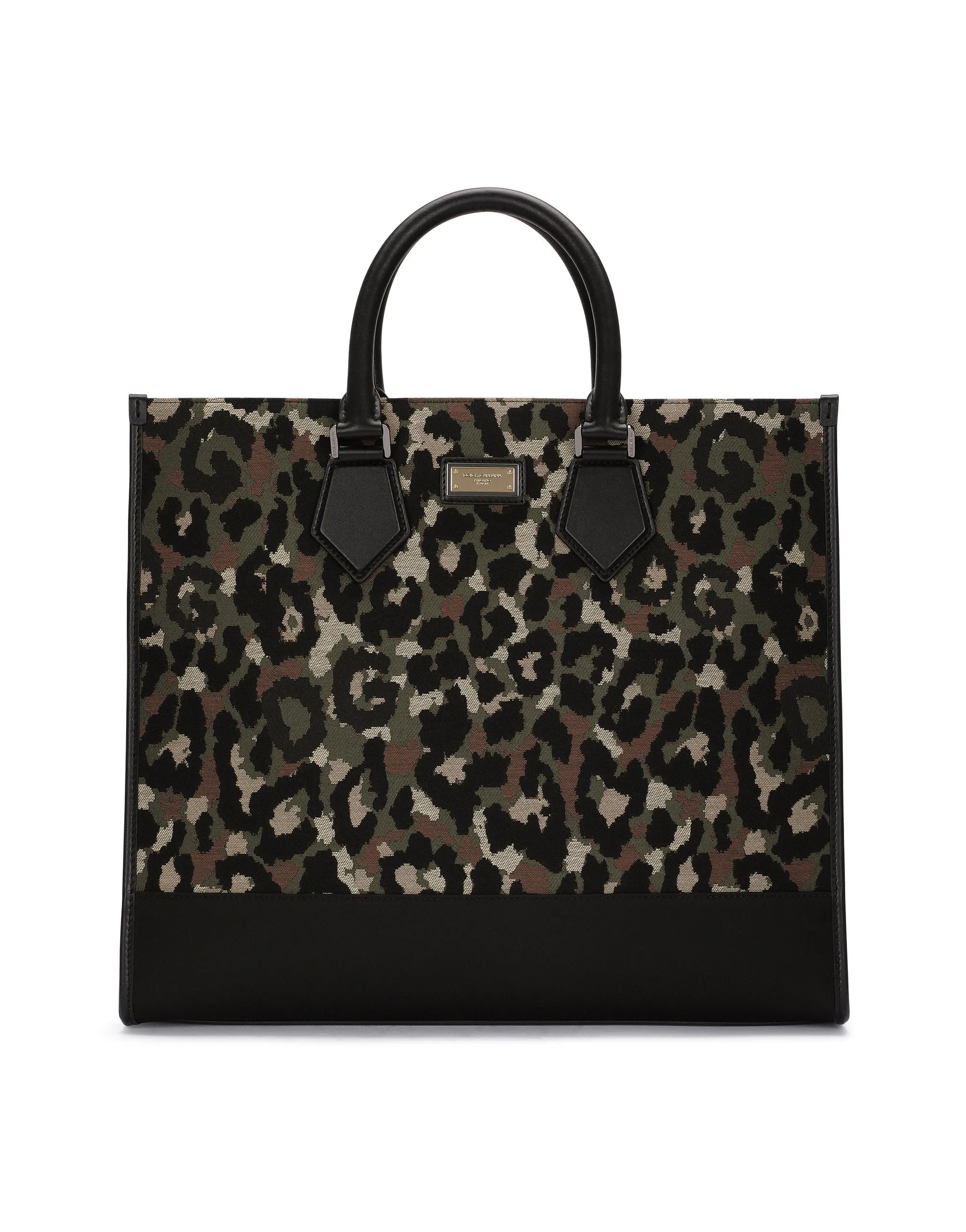 Large camouflage jacquard shopper