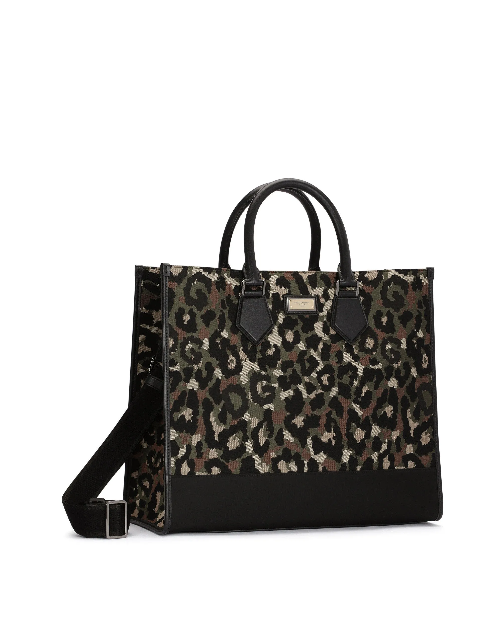 Large camouflage jacquard shopper