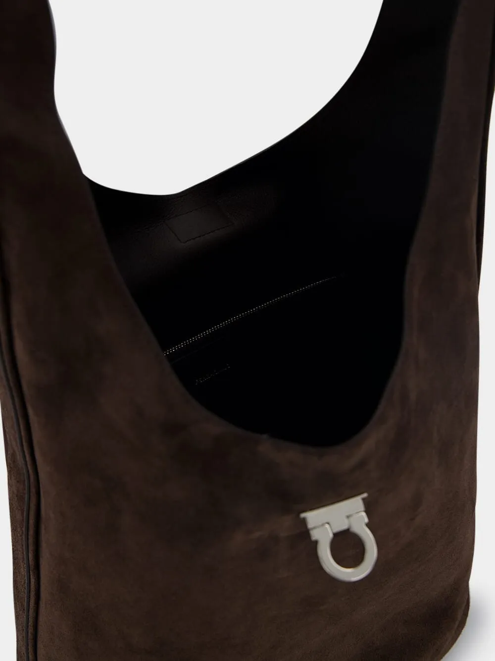 Large Hobo Suede Bag With Buckle