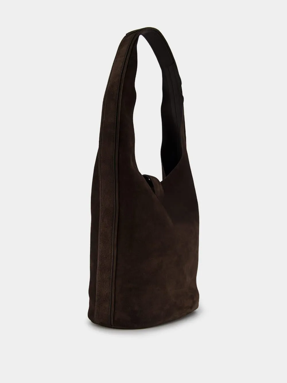 Large Hobo Suede Bag With Buckle