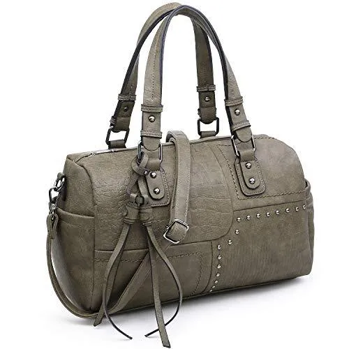Large Women's Barrel Handbag Top-handle Tote Work Travel Bag (-1)
