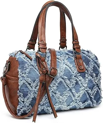 Large Women's Barrel Handbag Top-handle Tote Work Travel Bag (-1)